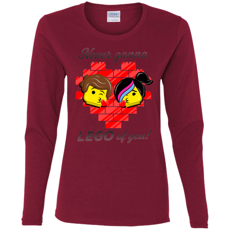 T-Shirts Cardinal / S Never LEGO of You Women's Long Sleeve T-Shirt