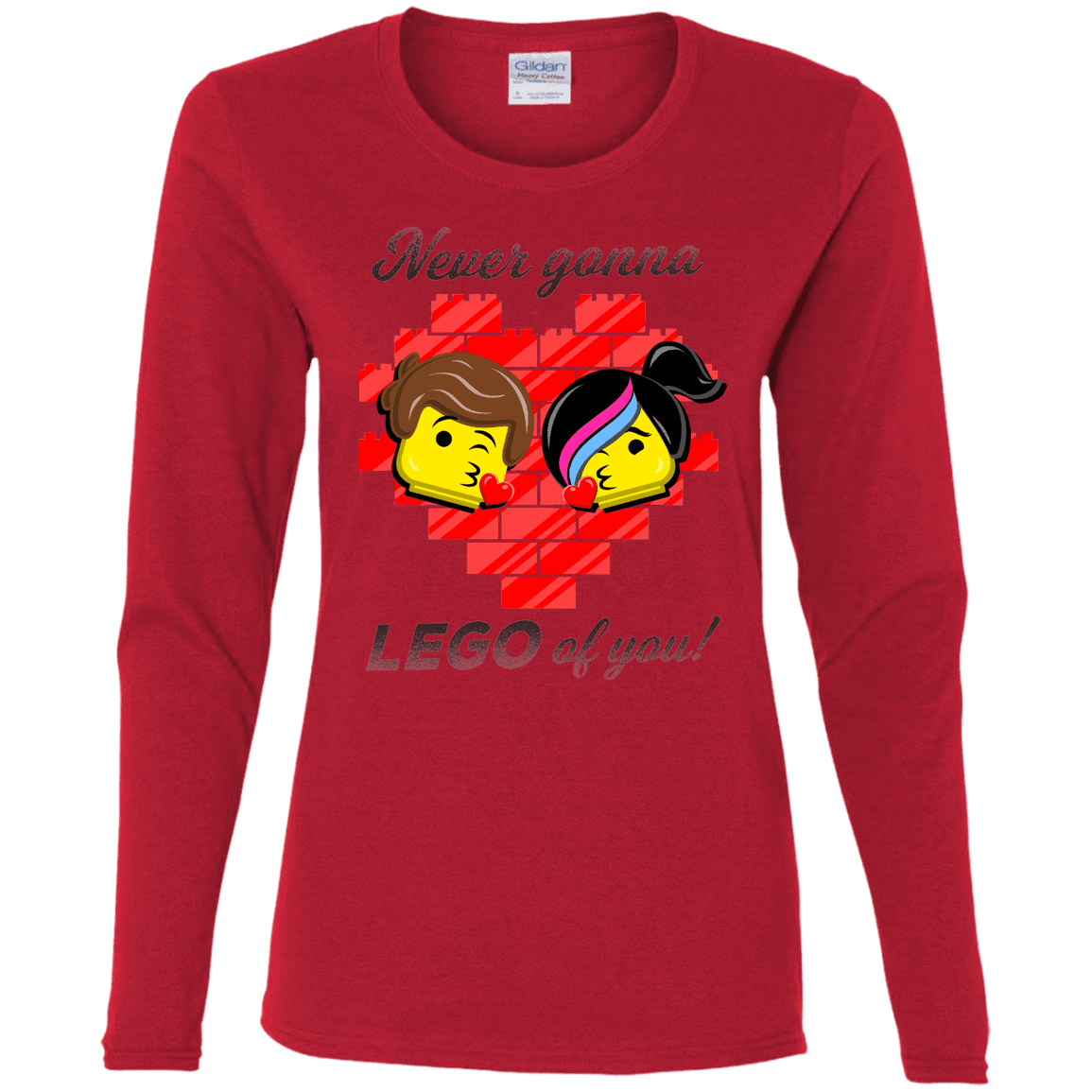 T-Shirts Red / S Never LEGO of You Women's Long Sleeve T-Shirt