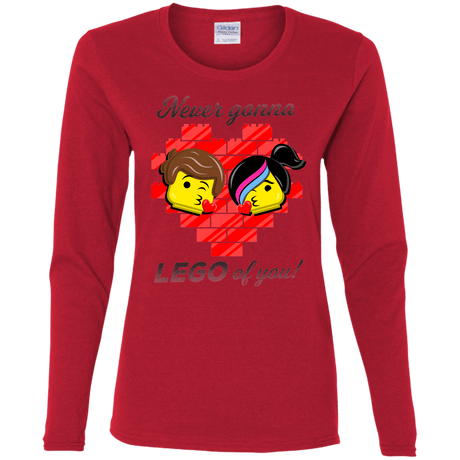 T-Shirts Red / S Never LEGO of You Women's Long Sleeve T-Shirt