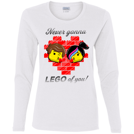 T-Shirts White / S Never LEGO of You Women's Long Sleeve T-Shirt