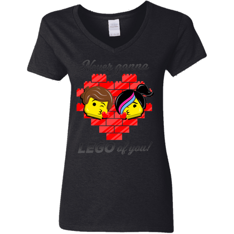 T-Shirts Black / S Never LEGO of You Women's V-Neck T-Shirt