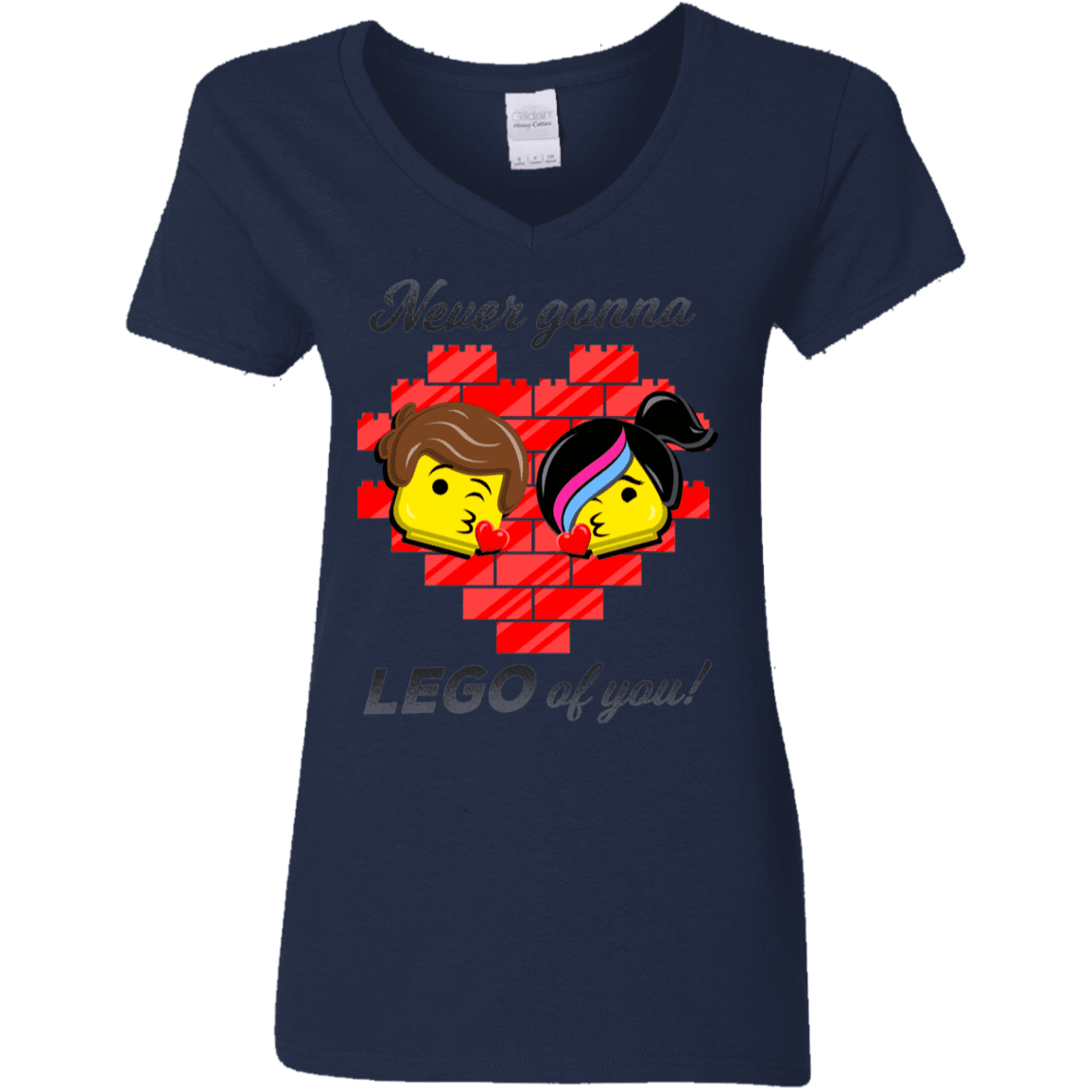 T-Shirts Navy / S Never LEGO of You Women's V-Neck T-Shirt