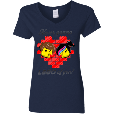 T-Shirts Navy / S Never LEGO of You Women's V-Neck T-Shirt