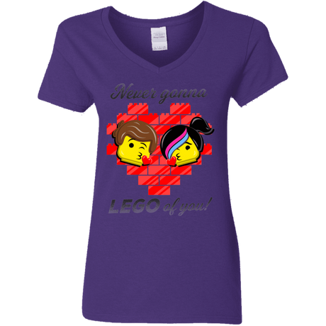 T-Shirts Purple / S Never LEGO of You Women's V-Neck T-Shirt