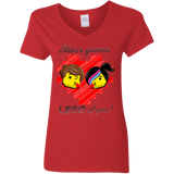 T-Shirts Red / S Never LEGO of You Women's V-Neck T-Shirt