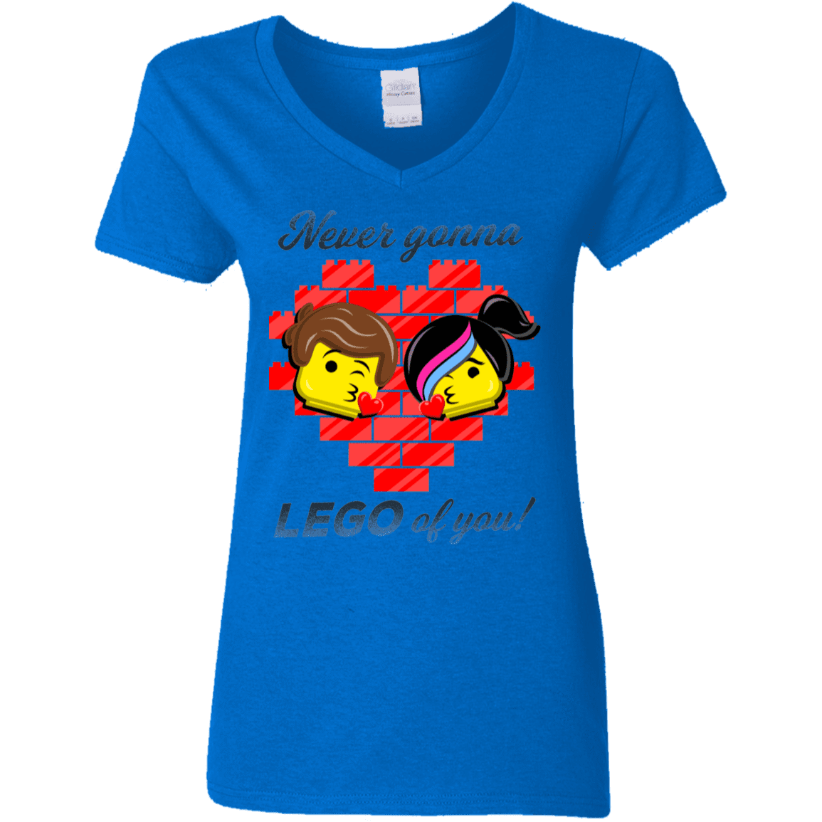 T-Shirts Royal / S Never LEGO of You Women's V-Neck T-Shirt