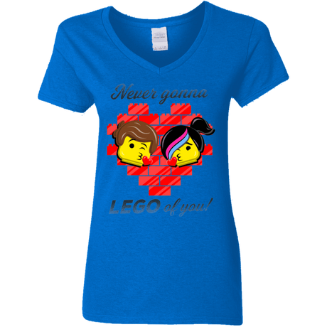 T-Shirts Royal / S Never LEGO of You Women's V-Neck T-Shirt