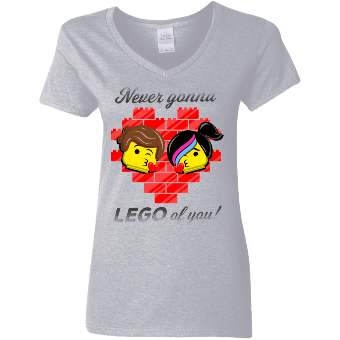 T-Shirts Sport Grey / S Never LEGO of You Women's V-Neck T-Shirt