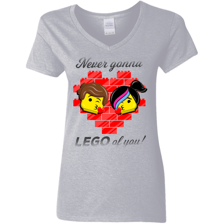 T-Shirts Sport Grey / S Never LEGO of You Women's V-Neck T-Shirt