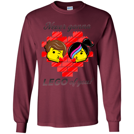 T-Shirts Maroon / YS Never LEGO of You Youth Long Sleeve T-Shirt