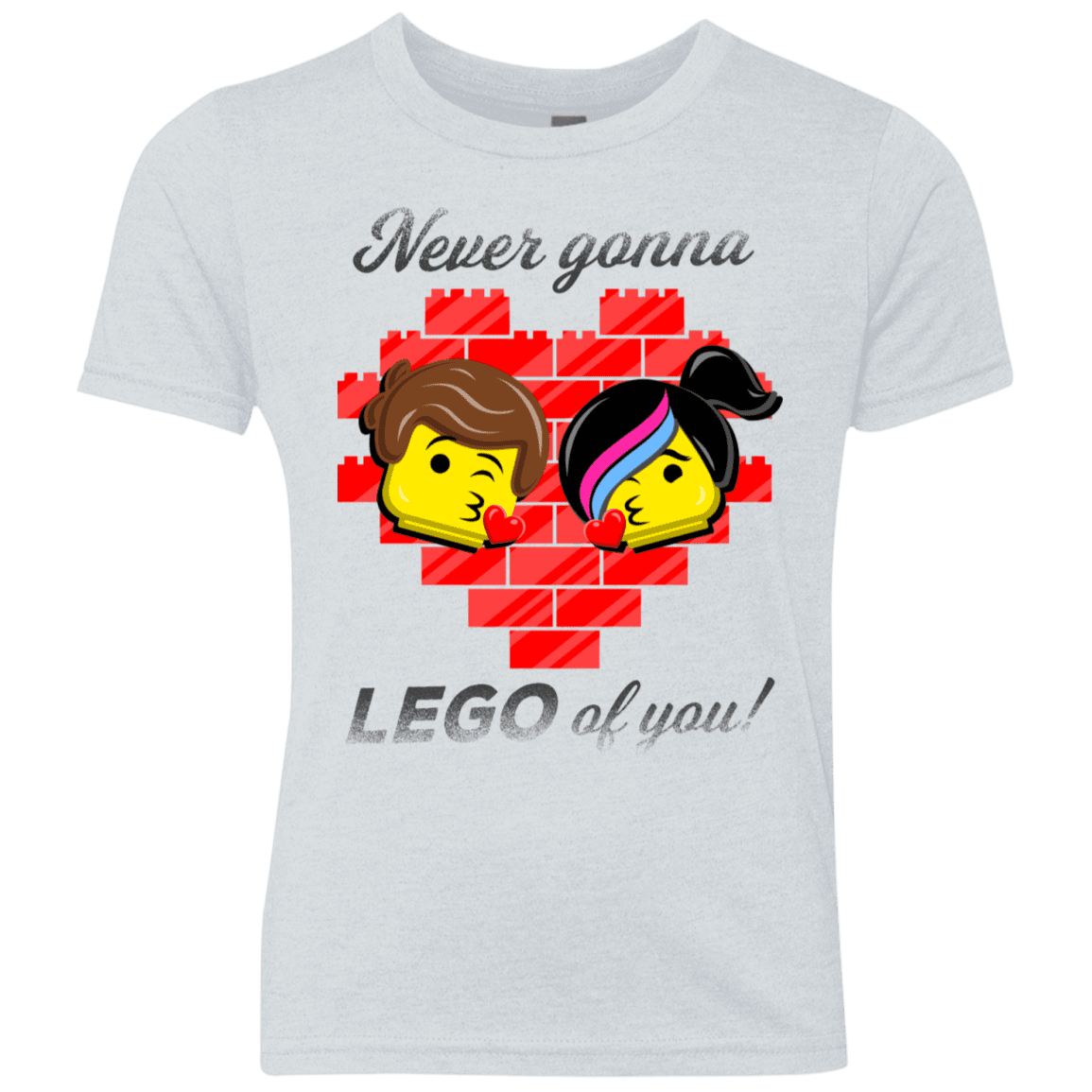 T-Shirts Heather White / YXS Never LEGO of You Youth Triblend T-Shirt