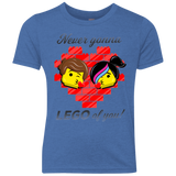 T-Shirts Vintage Royal / YXS Never LEGO of You Youth Triblend T-Shirt