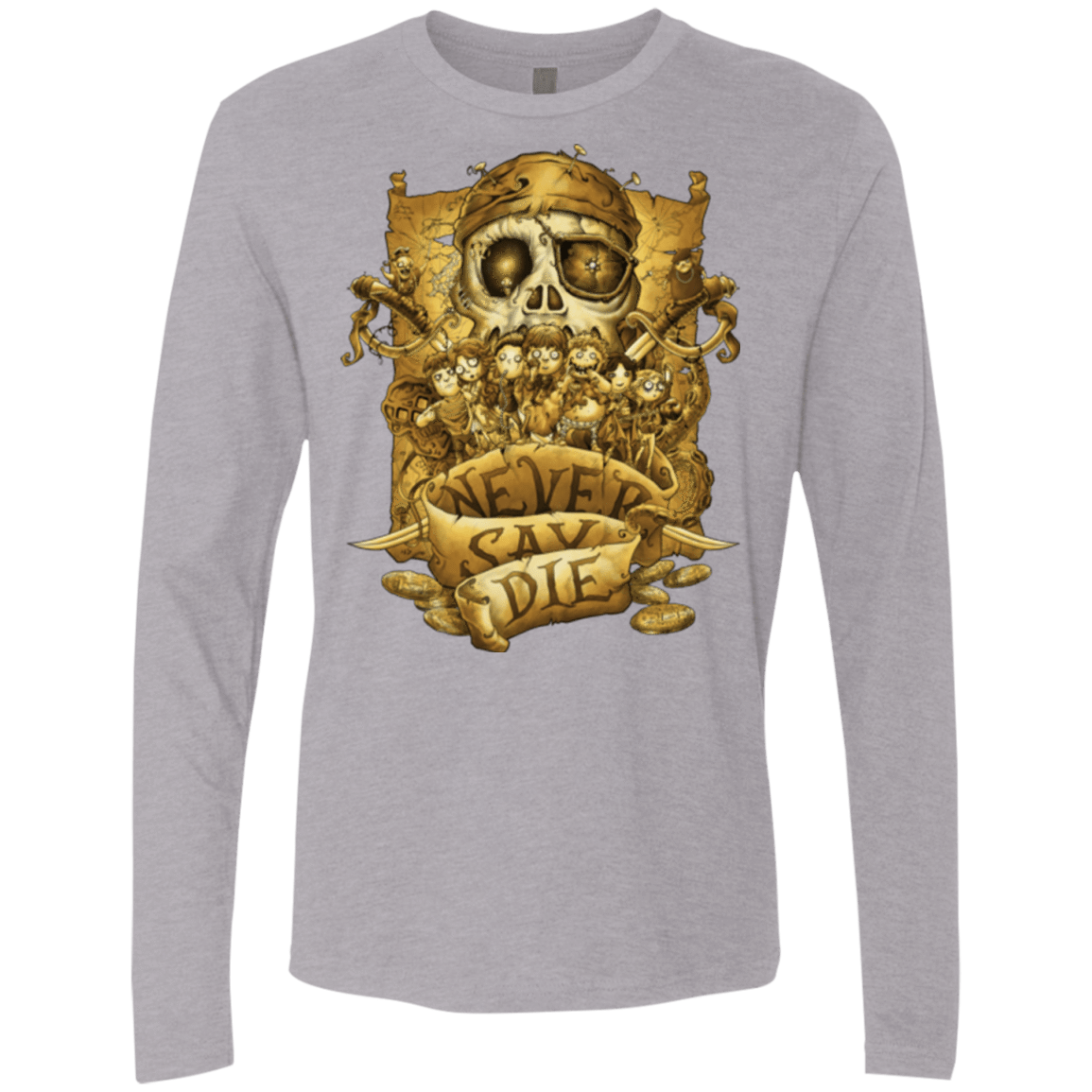 T-Shirts Heather Grey / Small Never Say Die Men's Premium Long Sleeve