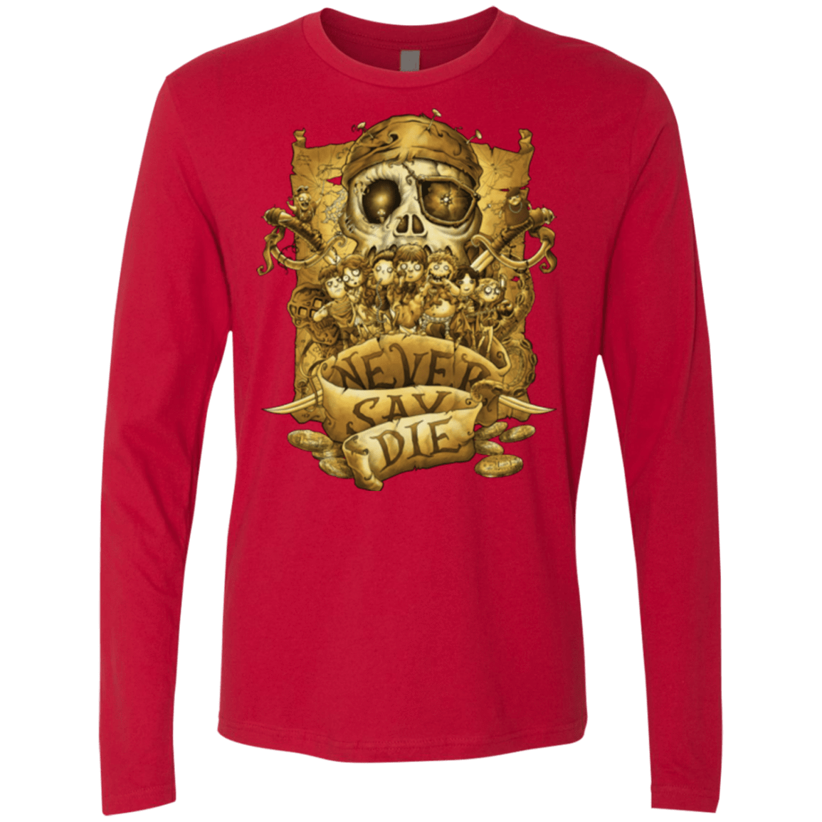 T-Shirts Red / Small Never Say Die Men's Premium Long Sleeve