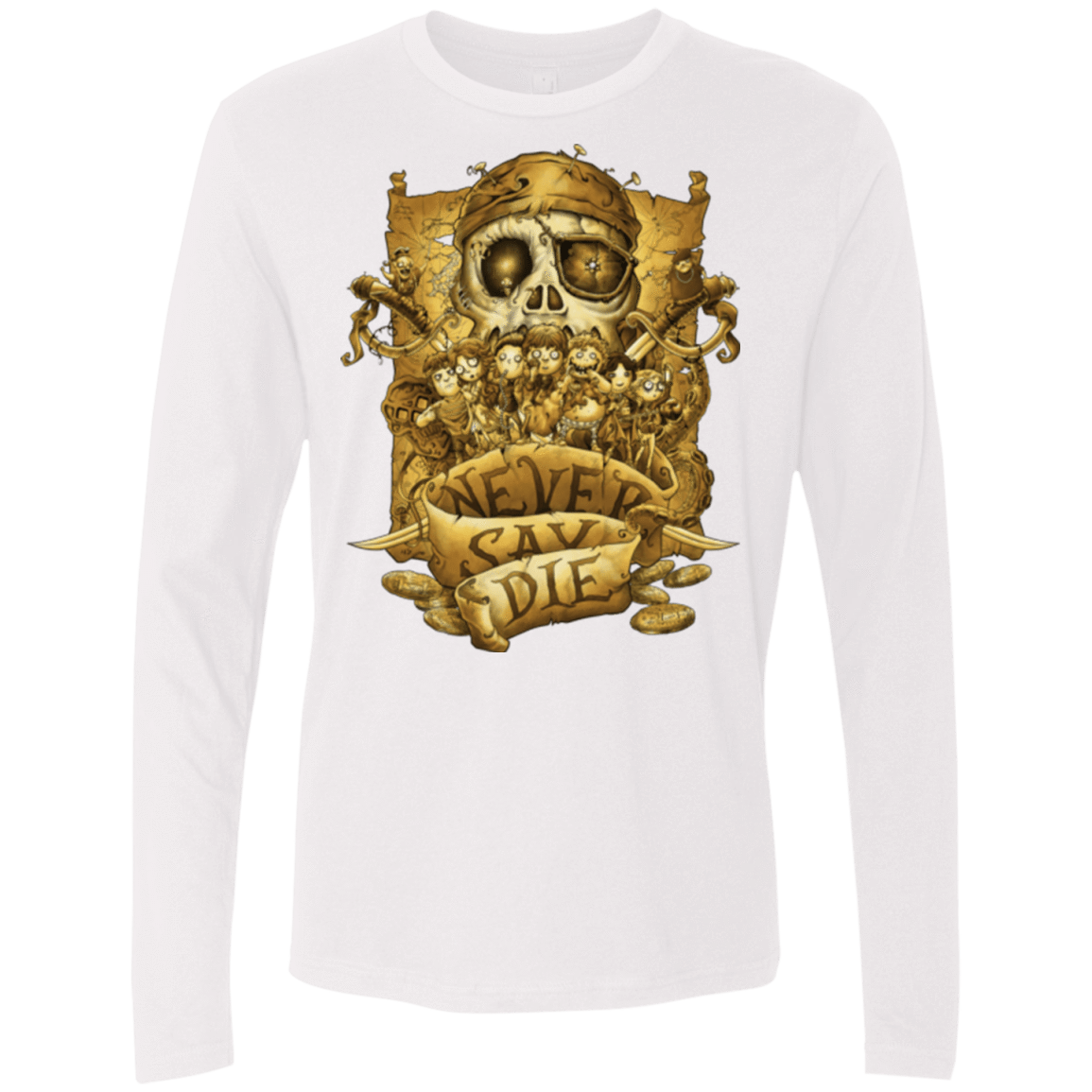 T-Shirts White / Small Never Say Die Men's Premium Long Sleeve