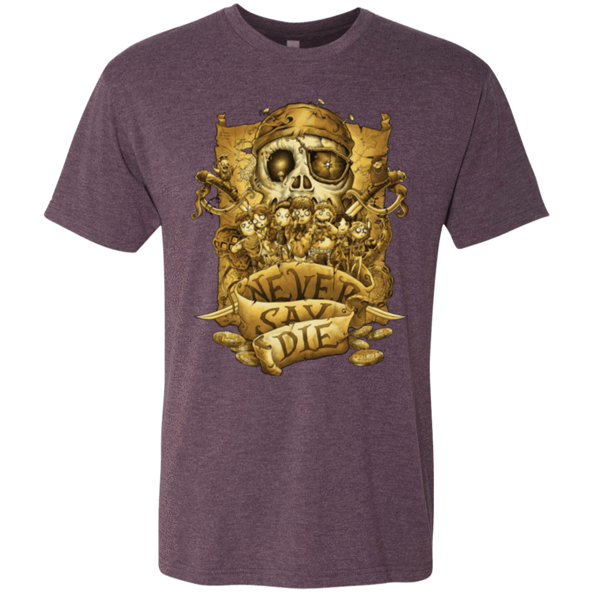 T-Shirts Vintage Purple / Small Never Say Die Men's Triblend T-Shirt