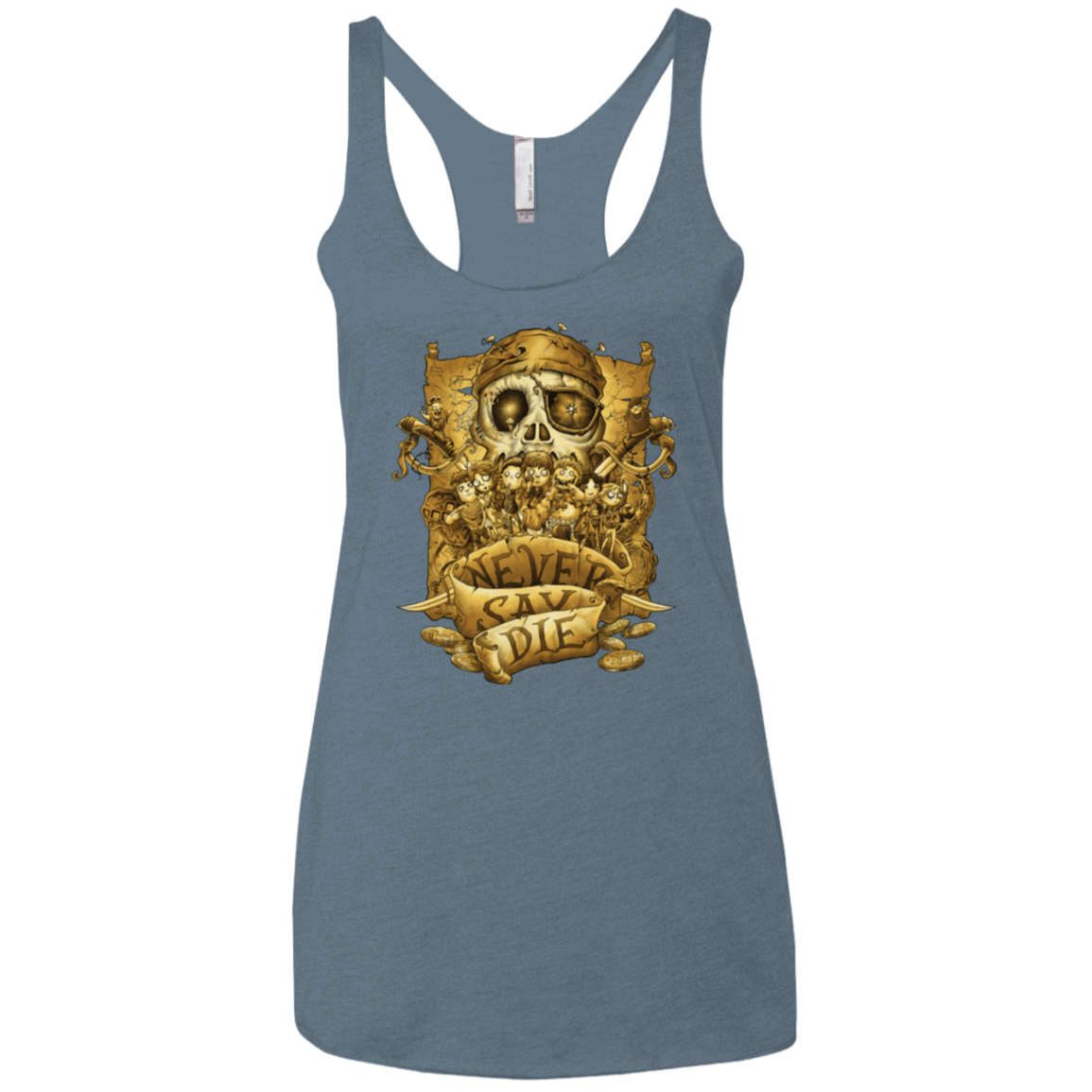 T-Shirts Indigo / X-Small Never Say Die Women's Triblend Racerback Tank