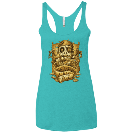 T-Shirts Tahiti Blue / X-Small Never Say Die Women's Triblend Racerback Tank