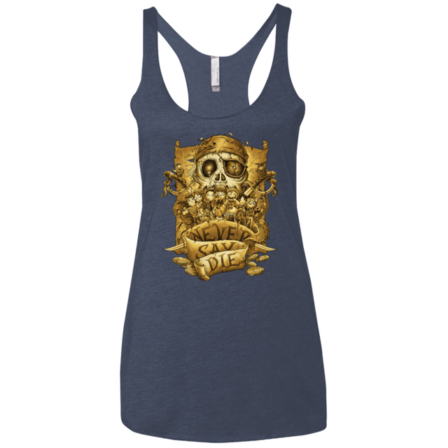 T-Shirts Vintage Navy / X-Small Never Say Die Women's Triblend Racerback Tank