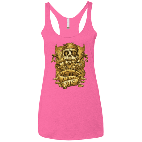 T-Shirts Vintage Pink / X-Small Never Say Die Women's Triblend Racerback Tank