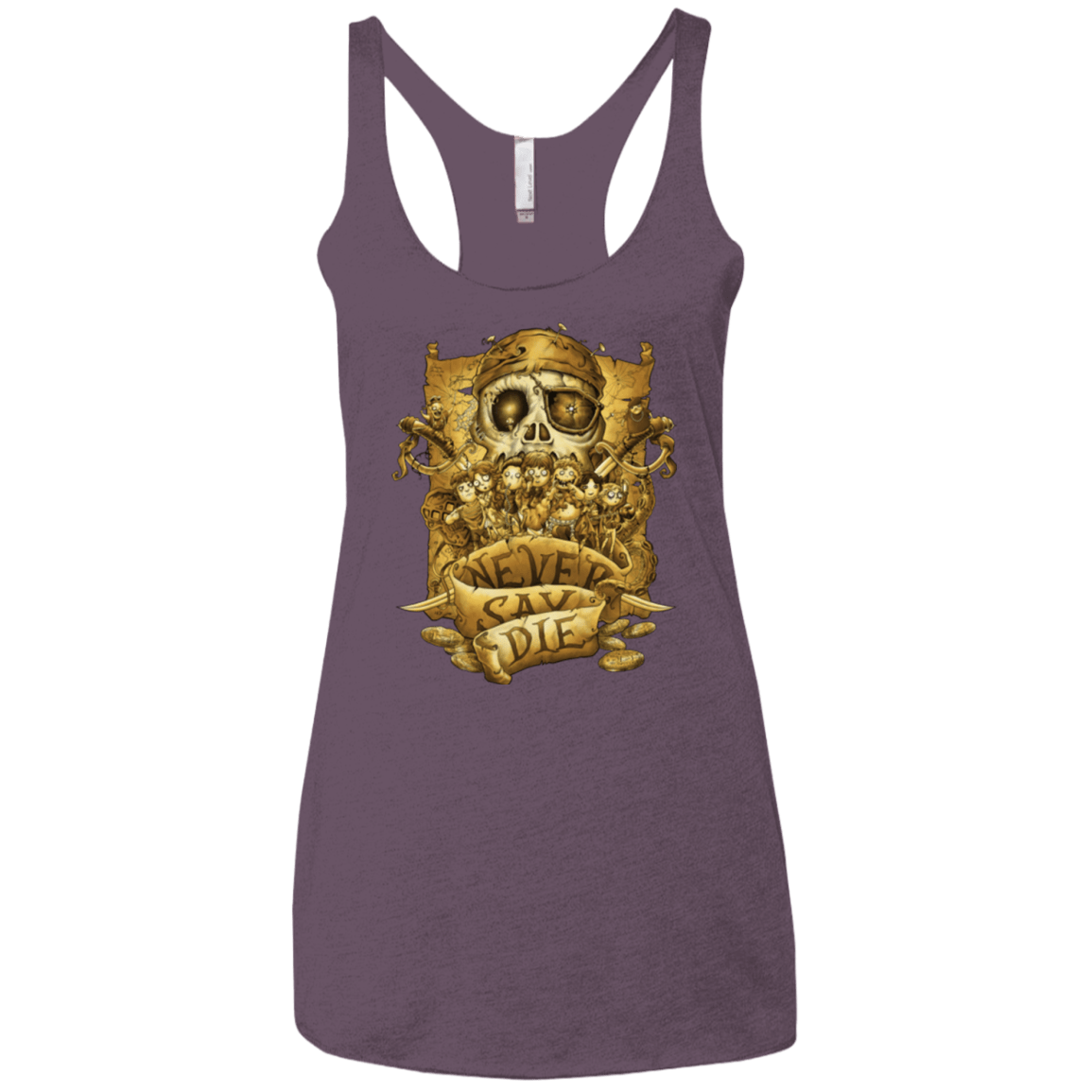 T-Shirts Vintage Purple / X-Small Never Say Die Women's Triblend Racerback Tank