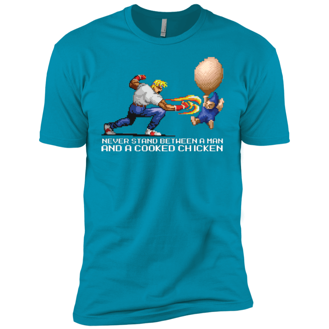 T-Shirts Turquoise / YXS Never Stand Between A Man And A Cooked Chicken Boys Premium T-Shirt