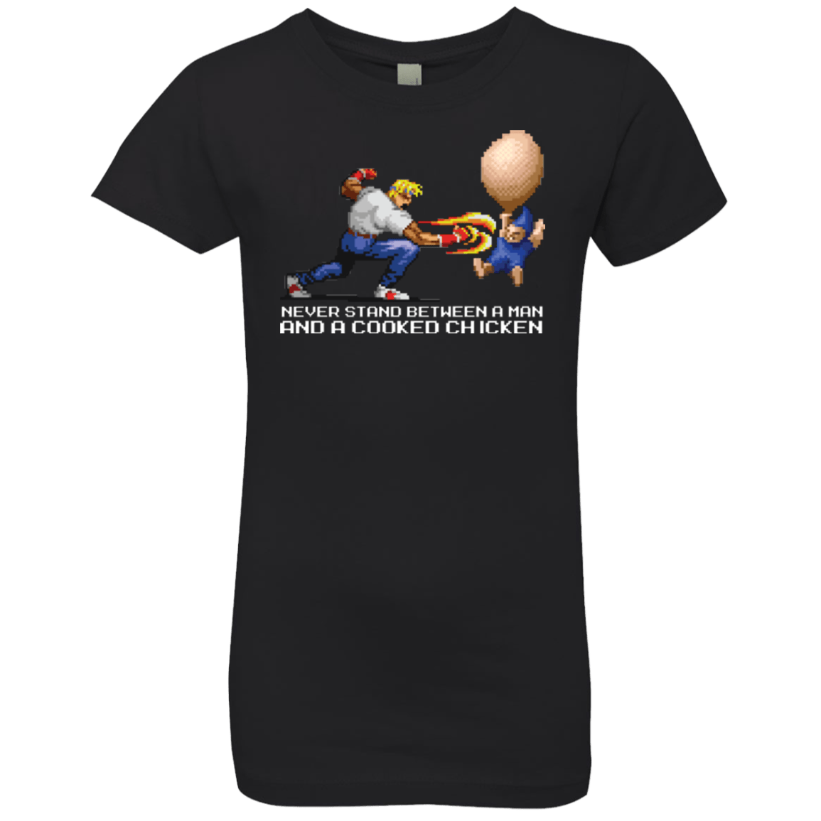 T-Shirts Black / YXS Never Stand Between A Man And A Cooked Chicken Girls Premium T-Shirt