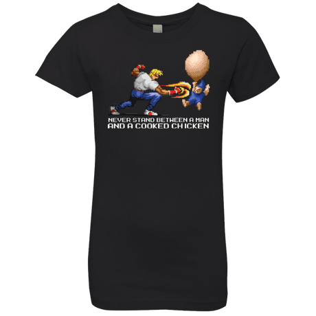 T-Shirts Black / YXS Never Stand Between A Man And A Cooked Chicken Girls Premium T-Shirt