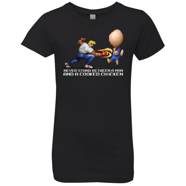 T-Shirts Black / YXS Never Stand Between A Man And A Cooked Chicken Girls Premium T-Shirt