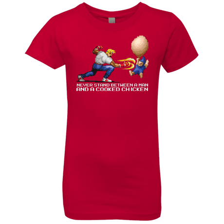 T-Shirts Red / YXS Never Stand Between A Man And A Cooked Chicken Girls Premium T-Shirt