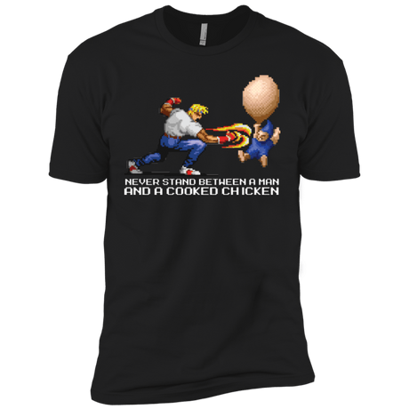 T-Shirts Black / X-Small Never Stand Between A Man And A Cooked Chicken Men's Premium T-Shirt