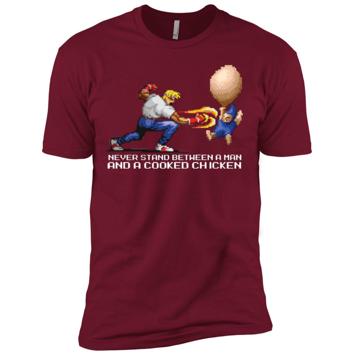 T-Shirts Cardinal / X-Small Never Stand Between A Man And A Cooked Chicken Men's Premium T-Shirt
