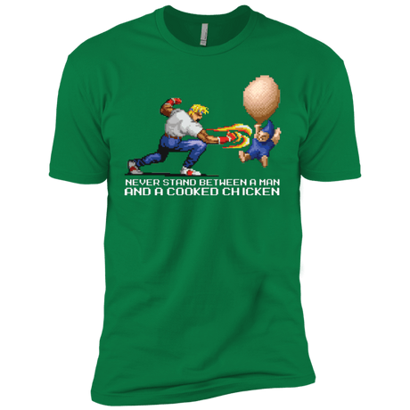 T-Shirts Kelly Green / X-Small Never Stand Between A Man And A Cooked Chicken Men's Premium T-Shirt