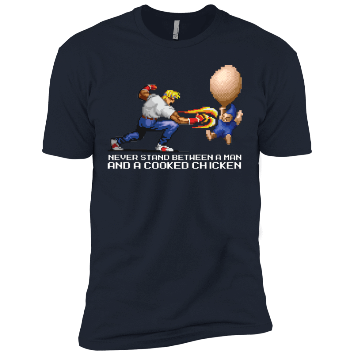 T-Shirts Midnight Navy / X-Small Never Stand Between A Man And A Cooked Chicken Men's Premium T-Shirt