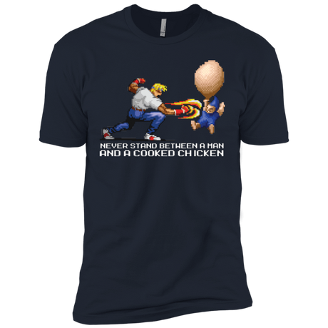 T-Shirts Midnight Navy / X-Small Never Stand Between A Man And A Cooked Chicken Men's Premium T-Shirt