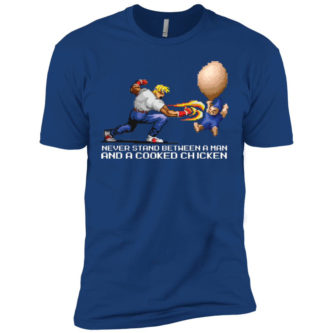 T-Shirts Royal / X-Small Never Stand Between A Man And A Cooked Chicken Men's Premium T-Shirt