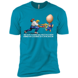 T-Shirts Turquoise / X-Small Never Stand Between A Man And A Cooked Chicken Men's Premium T-Shirt