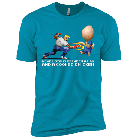 T-Shirts Turquoise / X-Small Never Stand Between A Man And A Cooked Chicken Men's Premium T-Shirt