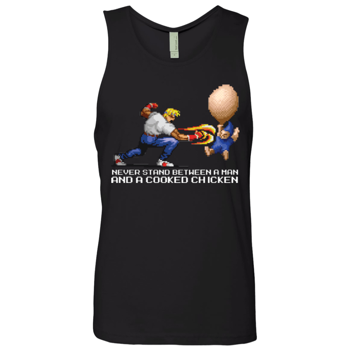 T-Shirts Black / Small Never Stand Between A Man And A Cooked Chicken Men's Premium Tank Top