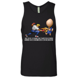 T-Shirts Black / Small Never Stand Between A Man And A Cooked Chicken Men's Premium Tank Top