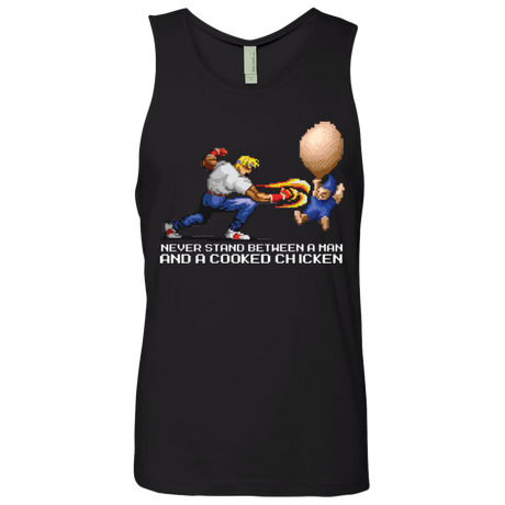 T-Shirts Black / Small Never Stand Between A Man And A Cooked Chicken Men's Premium Tank Top