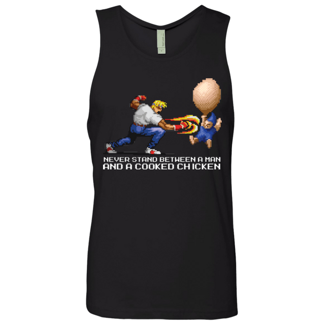 T-Shirts Black / Small Never Stand Between A Man And A Cooked Chicken Men's Premium Tank Top