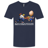 T-Shirts Midnight Navy / X-Small Never Stand Between A Man And A Cooked Chicken Men's Premium V-Neck