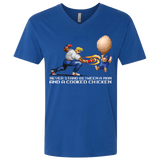 T-Shirts Royal / X-Small Never Stand Between A Man And A Cooked Chicken Men's Premium V-Neck
