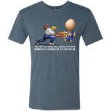 T-Shirts Indigo / Small Never Stand Between A Man And A Cooked Chicken Men's Triblend T-Shirt