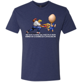 T-Shirts Vintage Navy / Small Never Stand Between A Man And A Cooked Chicken Men's Triblend T-Shirt