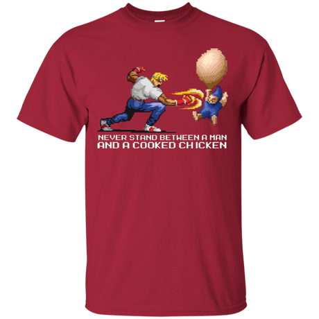 T-Shirts Cardinal / Small Never Stand Between A Man And A Cooked Chicken T-Shirt