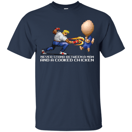 T-Shirts Navy / Small Never Stand Between A Man And A Cooked Chicken T-Shirt