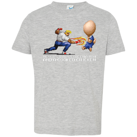 T-Shirts Heather Grey / 2T Never Stand Between A Man And A Cooked Chicken Toddler Premium T-Shirt