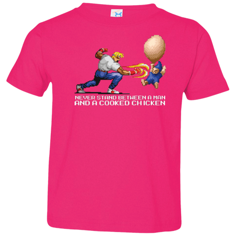 T-Shirts Hot Pink / 2T Never Stand Between A Man And A Cooked Chicken Toddler Premium T-Shirt